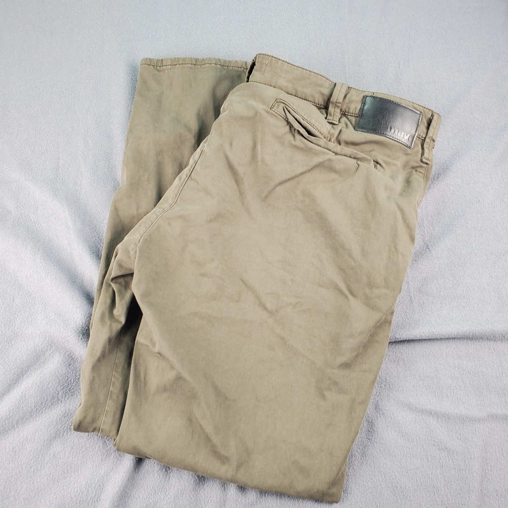 Mavi Mens Casual Chino Pants Khaki Green Trousers Everyday Comfort‎ 40x29